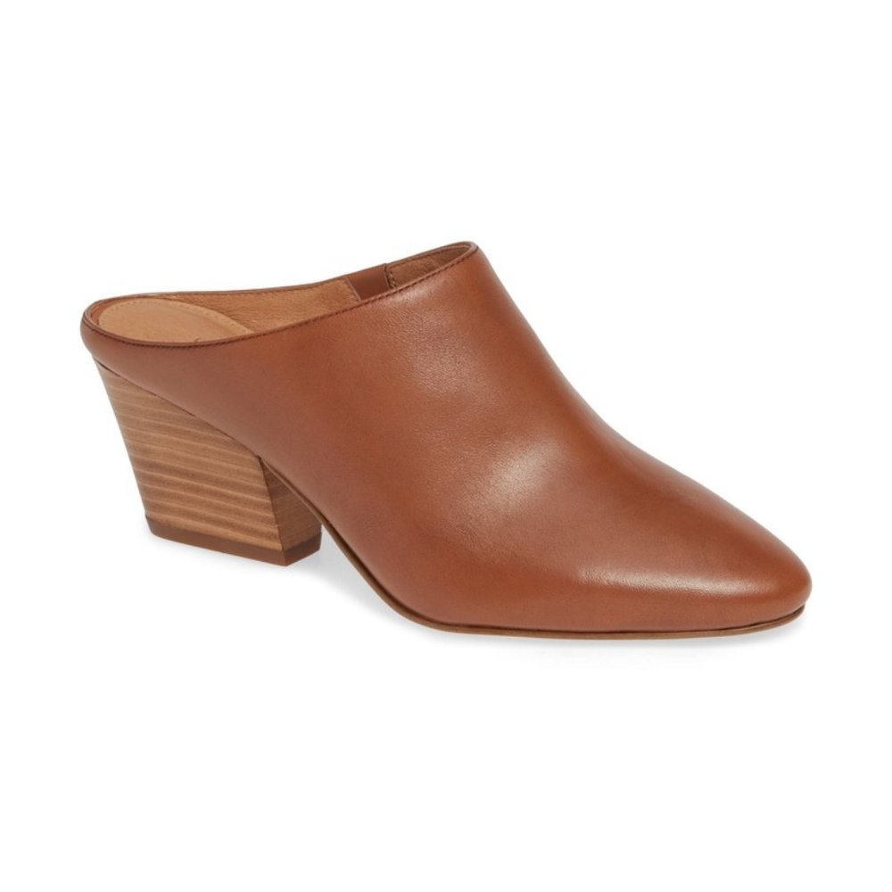 Halogen Tan Leather Brielle Mules